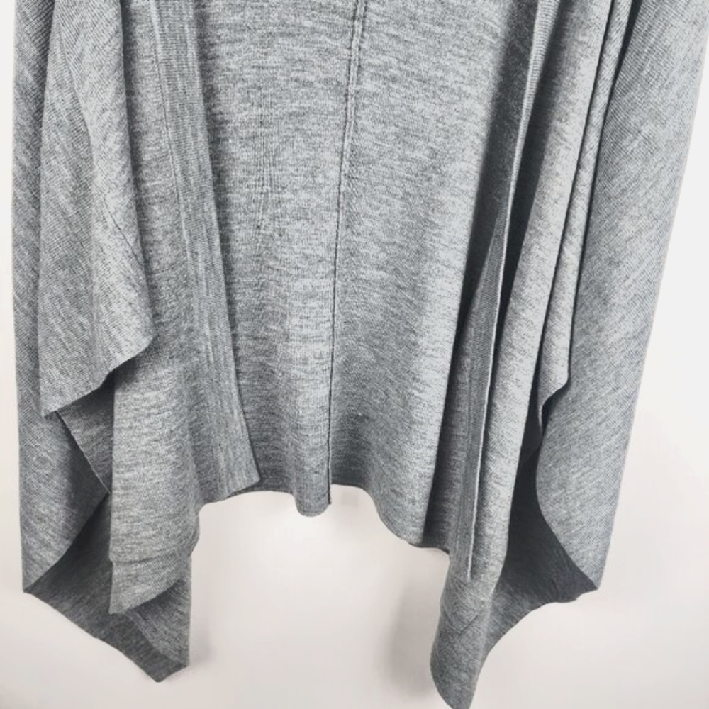 REBECCA MINKOFF MILANO CAPE HEATHER GREY OPEN FRONT CARDIGAN SWEATER WOOL OS NWT - Picture 5 of 10